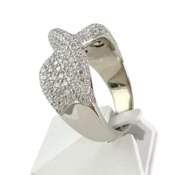 Bague d'occasion or 750 blanc diamants