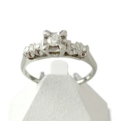 Bague d'occasion or 750 blanc diamants