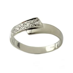 Bague d'occasion or 750 blanc diamants