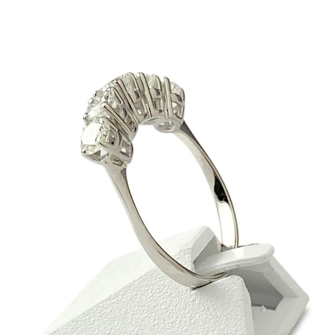Bague d'occasion or 750 blanc diamants