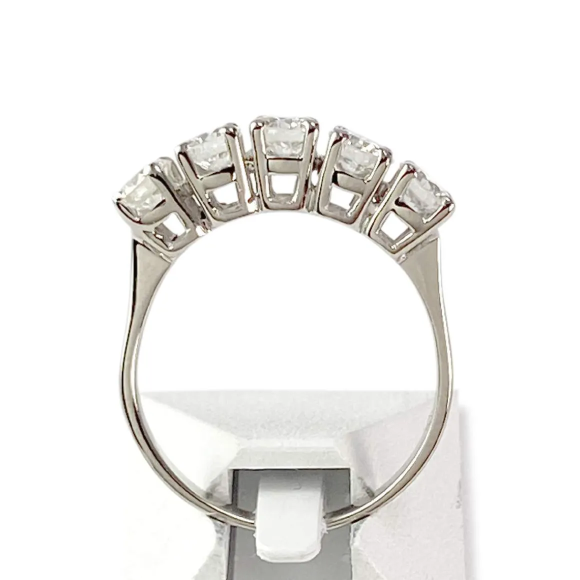 Bague d'occasion or 750 blanc diamants