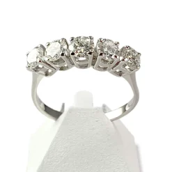 Bague d'occasion or 750 blanc diamants