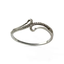 Bague d'occasion or 375 blanc diamants