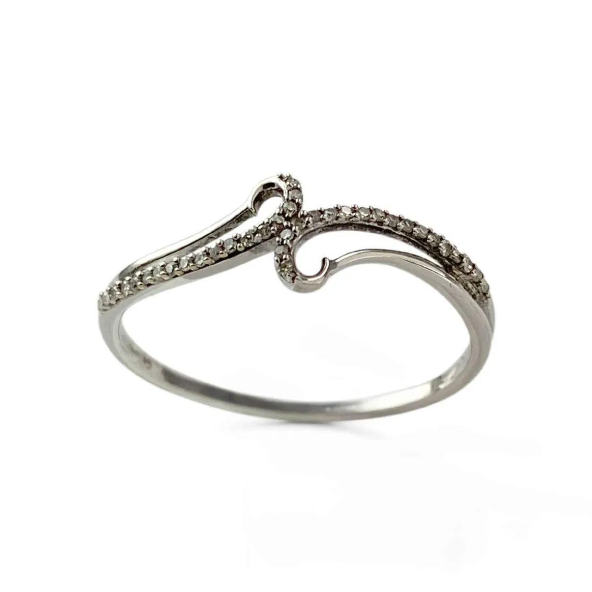 Bague d'occasion or 375 blanc diamants