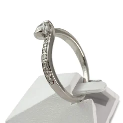 Bague d'occasion or 750 blanc diamants