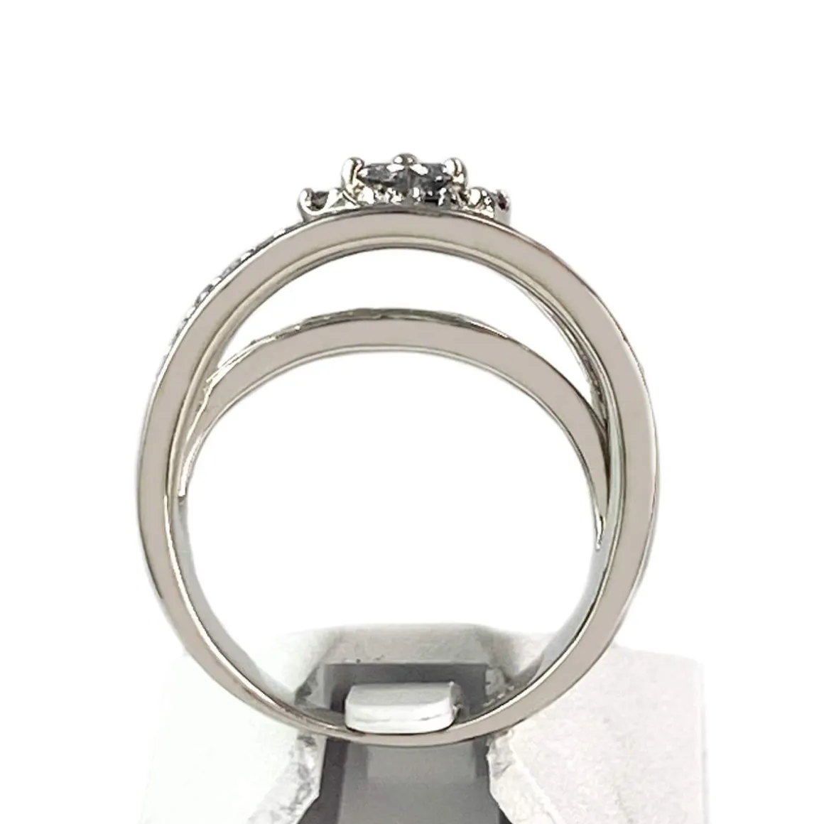 Bague d'occasion or 750 blanc diamants