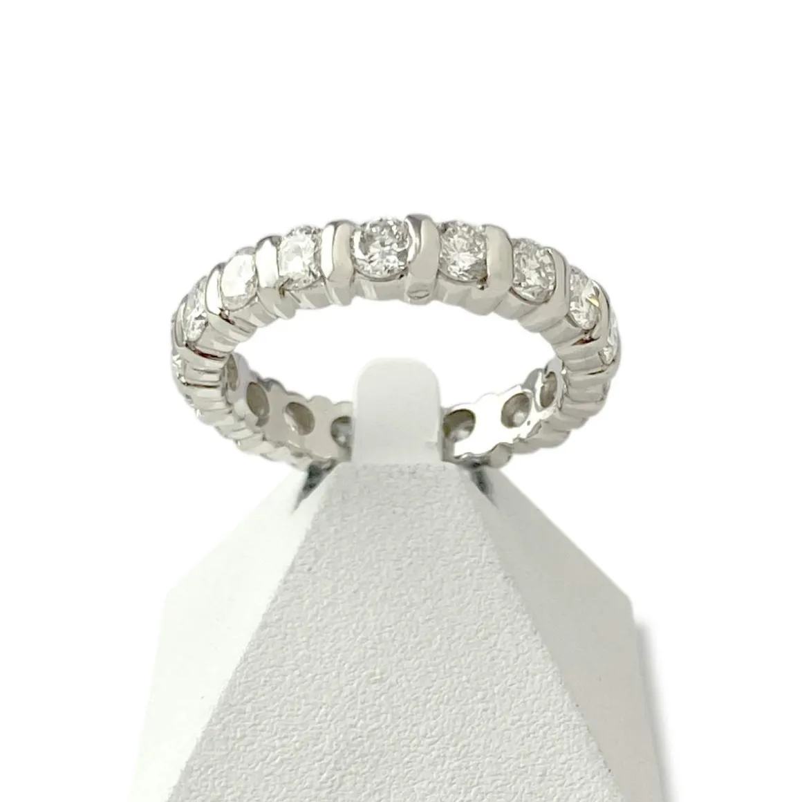 Bague d'occasion or 750 blanc diamants