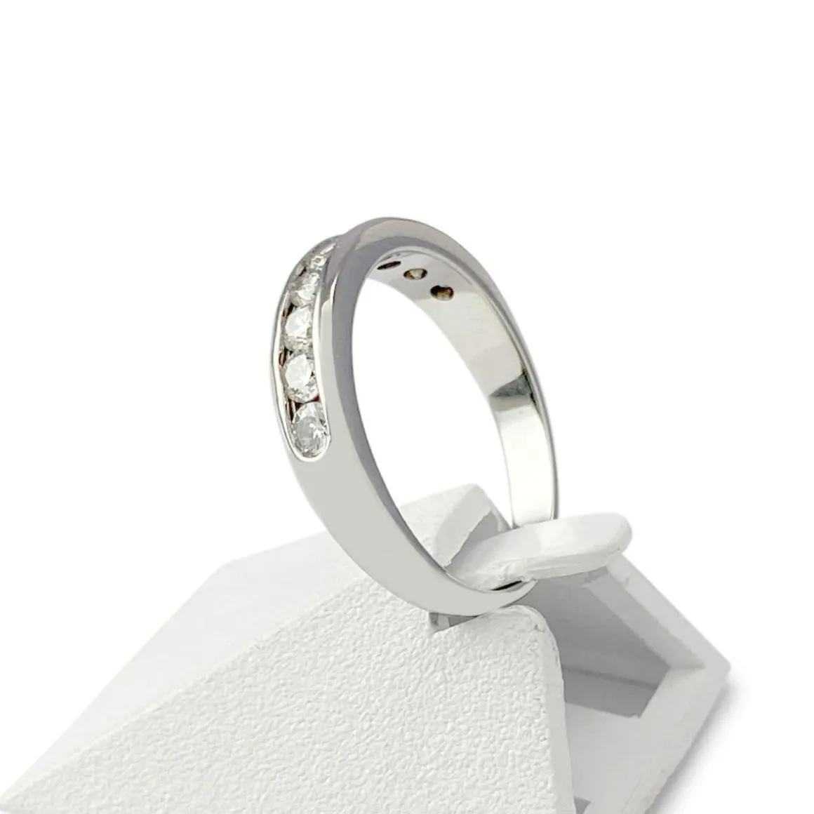 BAGUE d'occasion or 750 blanc diamants