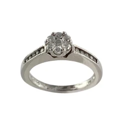 Bague d'occasion or 750 blanc diamants