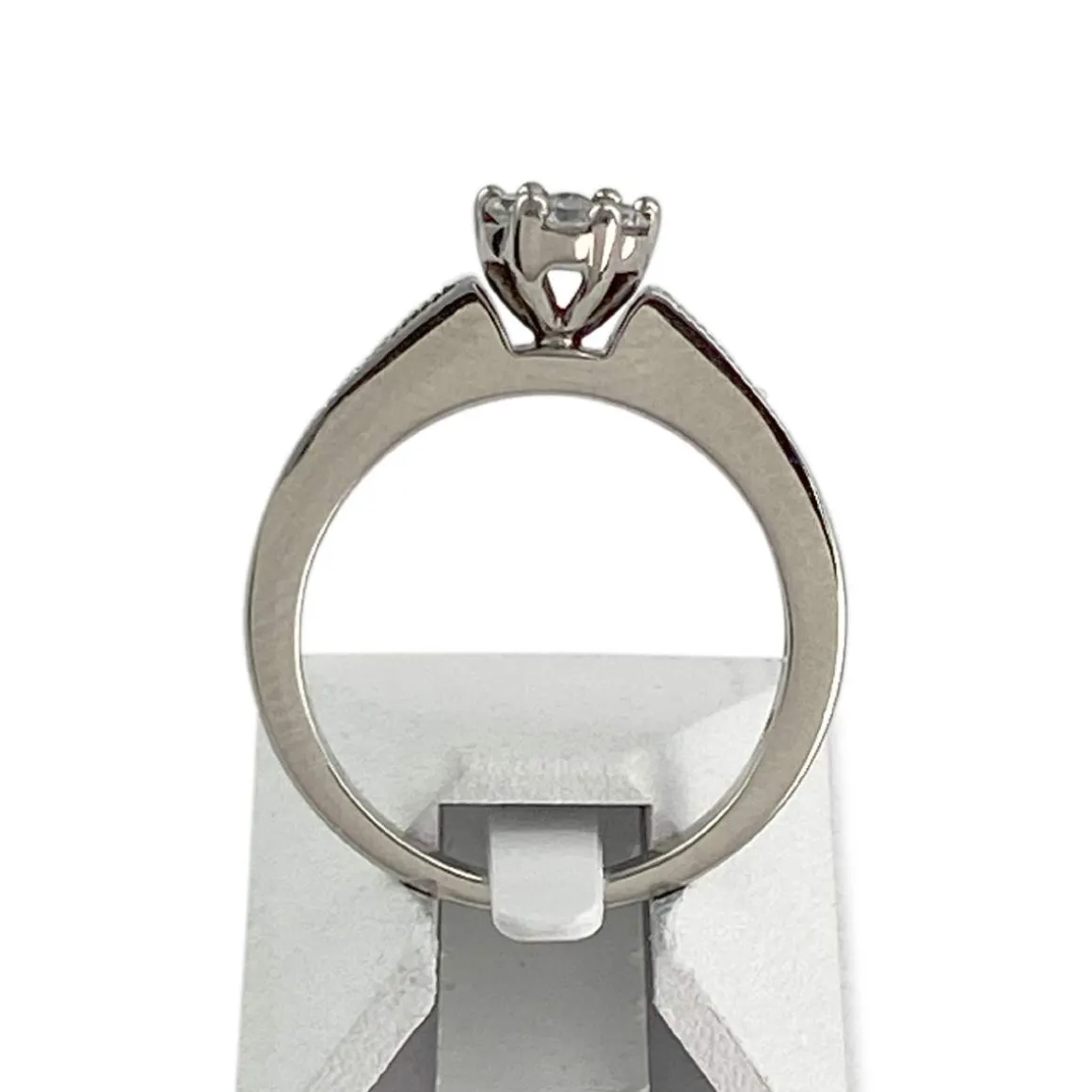 Bague d'occasion or 750 blanc diamants