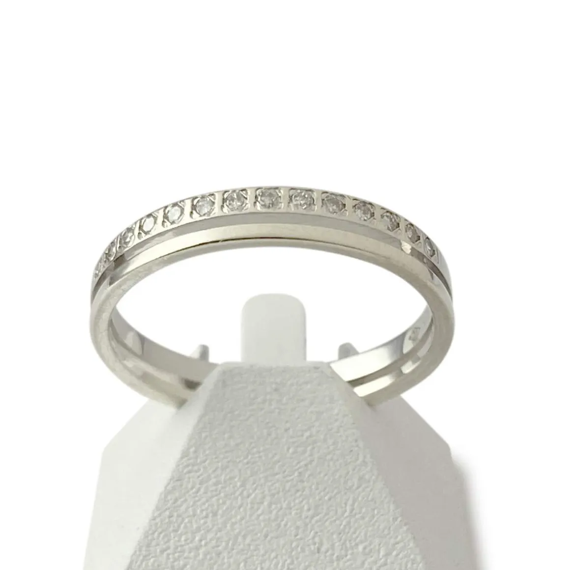 Bague d'occasion or 375 blanc diamants
