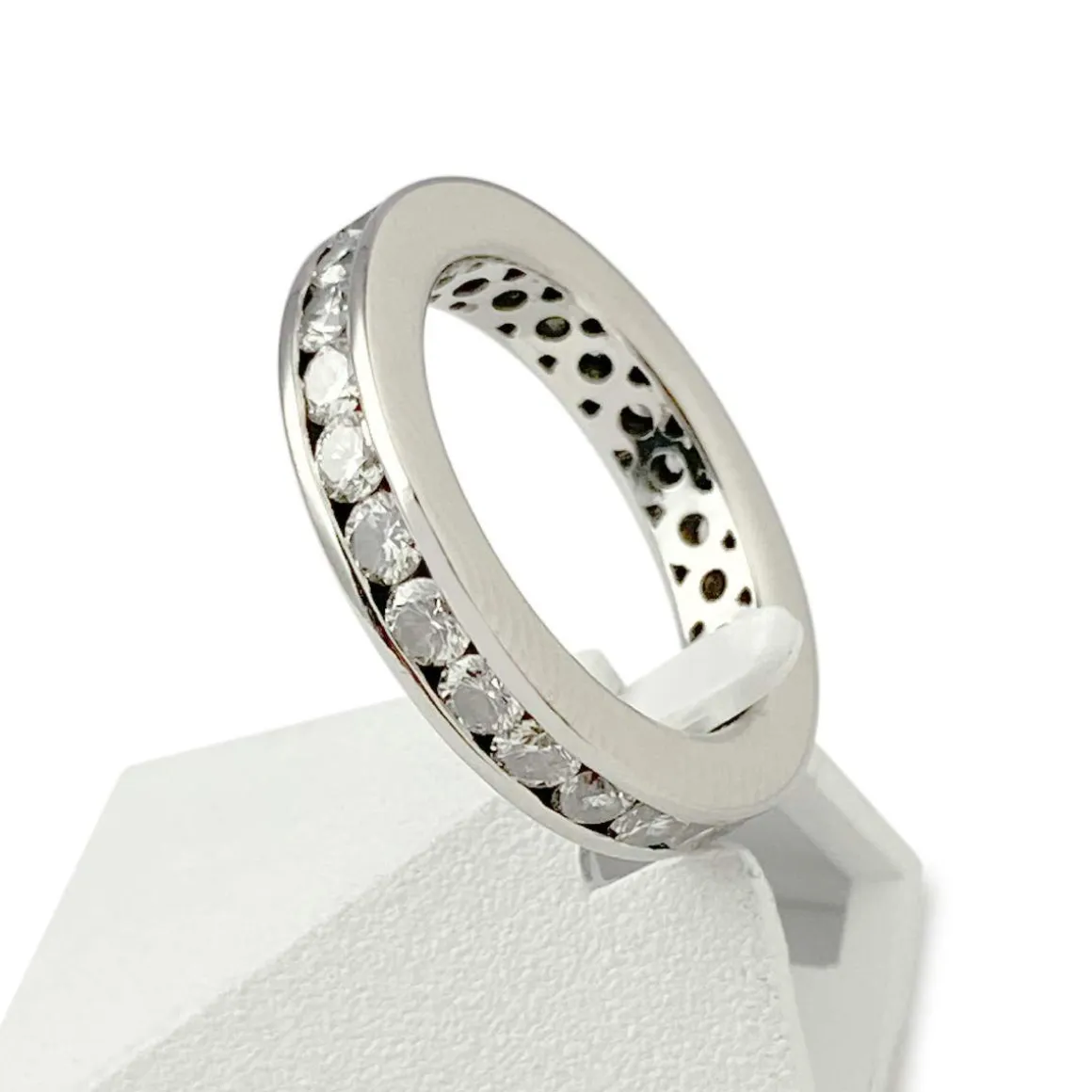 Bague d'occasion or 750 blanc diamants