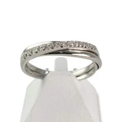Bague d'occasion or 750 blanc diamants