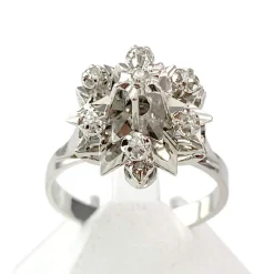 Bague d'occasion or 750 blanc diamants