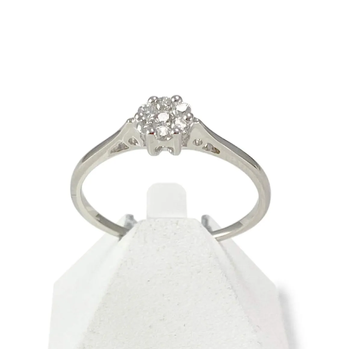 Bague d'occasion or 750 blanc diamants