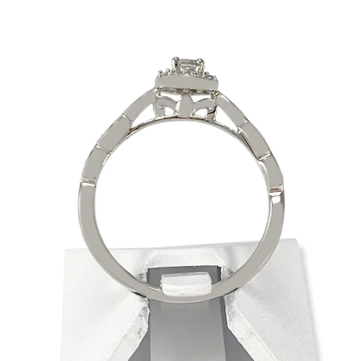 Bague d'occasion or 750 blanc diamants