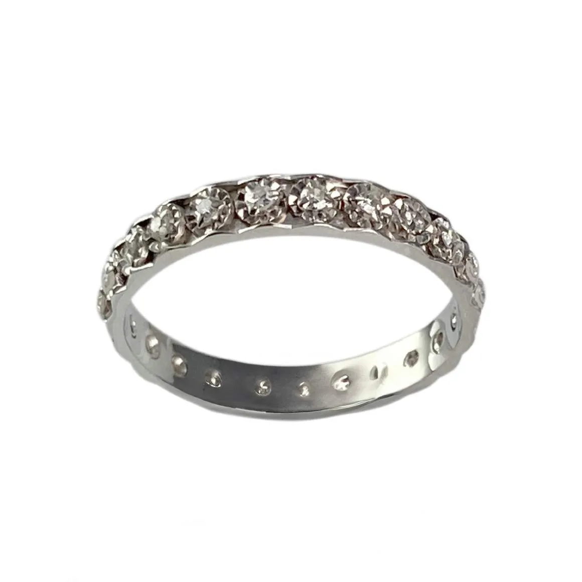 Bague d'occasion or 750 blanc diamants