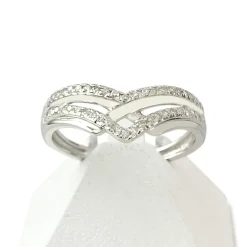 Bague d'occasion or 375 blanc diamants