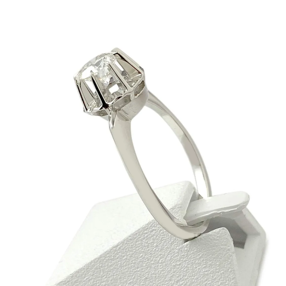 Bague d'occasion or 750 blanc diamant