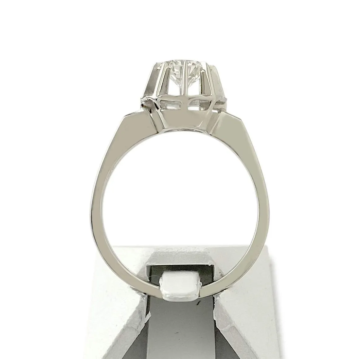 Bague d'occasion or 750 blanc diamant