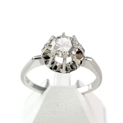 Bague d'occasion or 750 blanc diamant