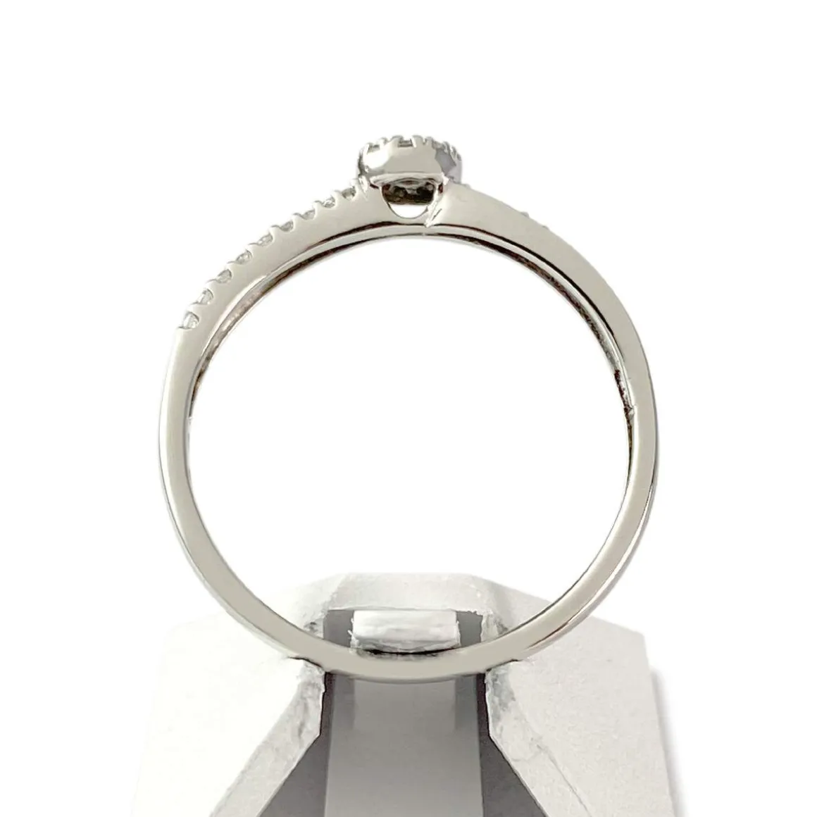 Bague d'occasion or 375 blanc diamants et rubis