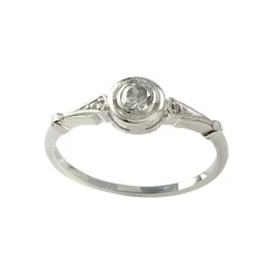 Bague d'occasion or 750 blanc diamants