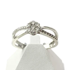 Bague d'occasion or 375 blanc diamants