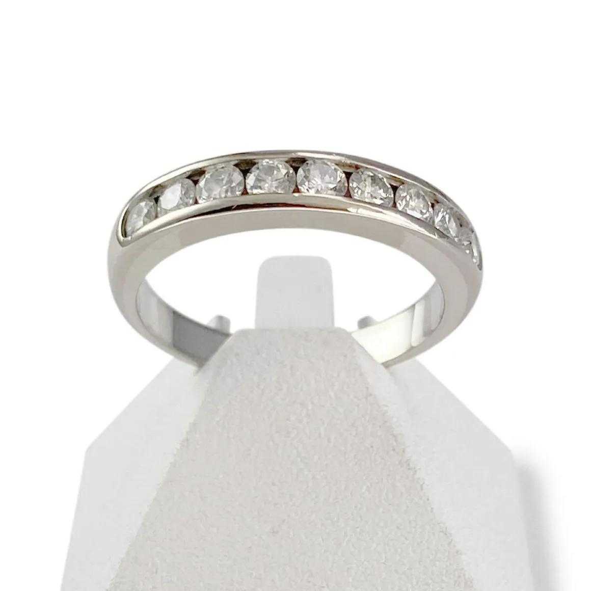 Bague d'occasion or 750 blanc diamants