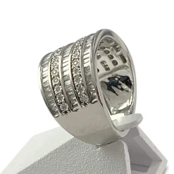Bague d'occasion or 750 blanc diamants