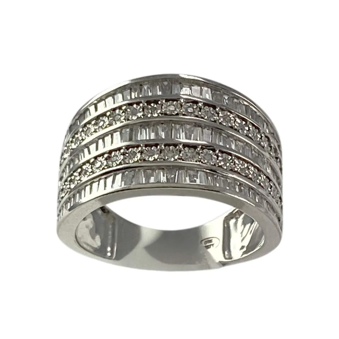 Bague d'occasion or 750 blanc diamants