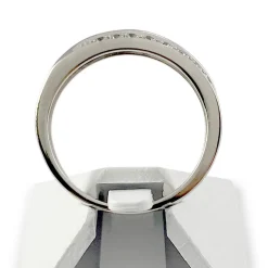 Bague d'occasion or 375 blanc diamants noirs traités et blancs