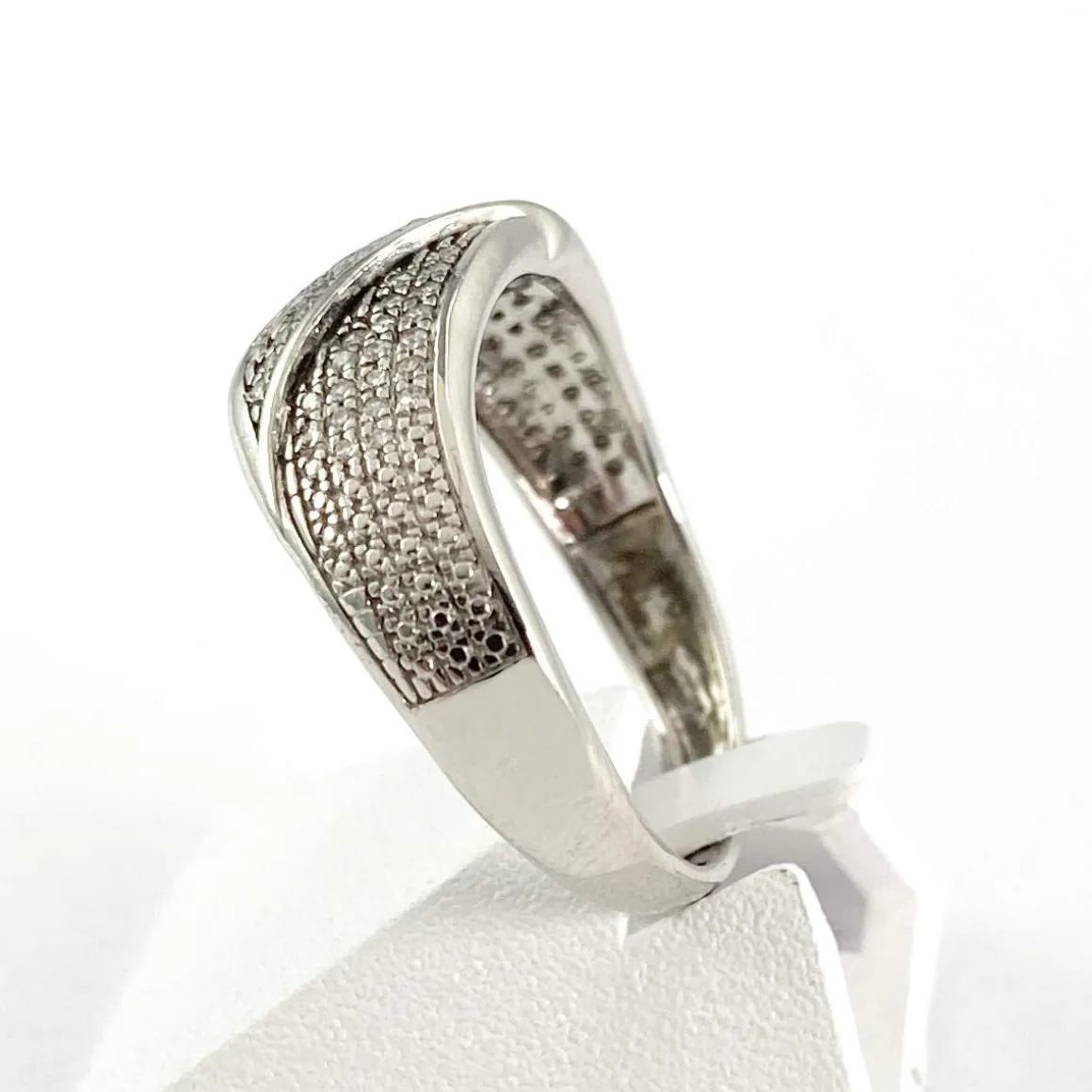 Bague d'occasion or 375 blanc diamant