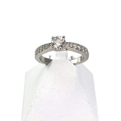 Bague d'occasion or 750 blanc diamants