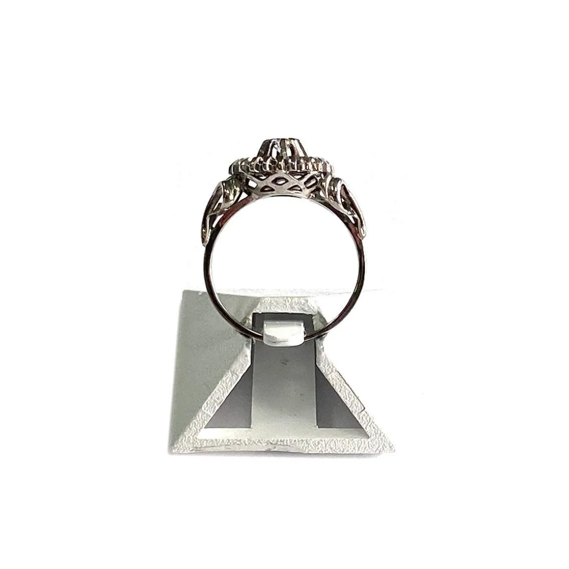 Bague d'occasion or 750 blanc diamant