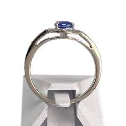 Bague d'occasion or 750 blanc diamant saphir