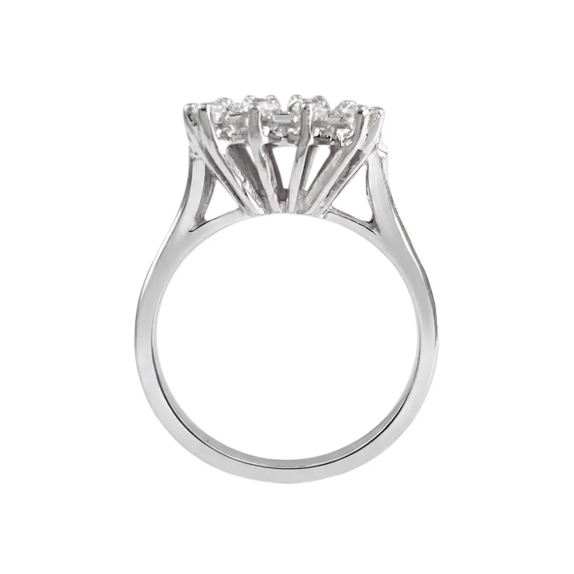 Bague d'occasion or 750 blanc diamant