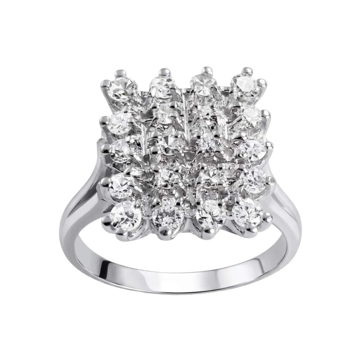 Bague d'occasion or 750 blanc diamant