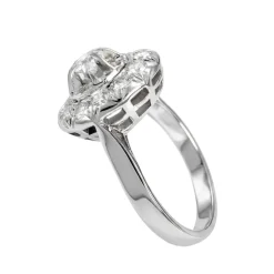 Bague d'occasion or 750 blanc diamant
