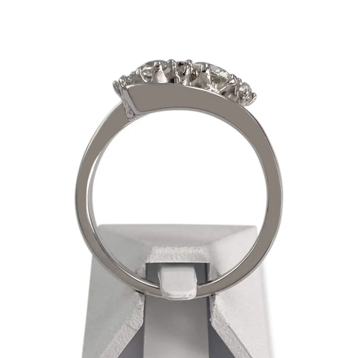 Bague d'occasion or 750 blanc diamants