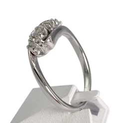 Bague d'occasion or 750 blanc diamants