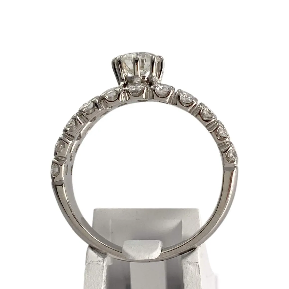 Bague d'occasion or 750 blanc diamants