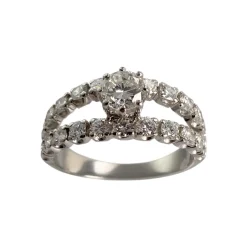 Bague d'occasion or 750 blanc diamants