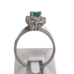 Bague d'occasion or 750 blanc diamants émeraude