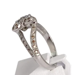Bague d'occasion or 750 blanc diamants