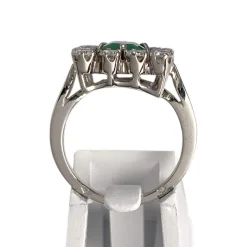 Bague d'occasion or 750 blanc diamant émeraude