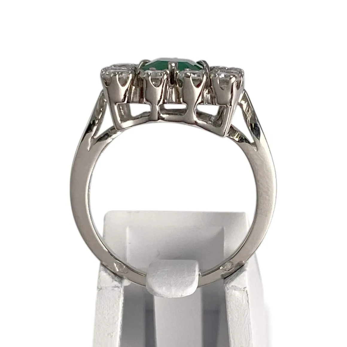 Bague d'occasion or 750 blanc diamant émeraude