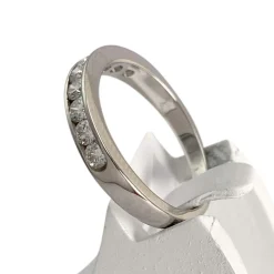 Bague d'occasion or 750 blanc diamant