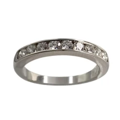 Bague d'occasion or 750 blanc diamant