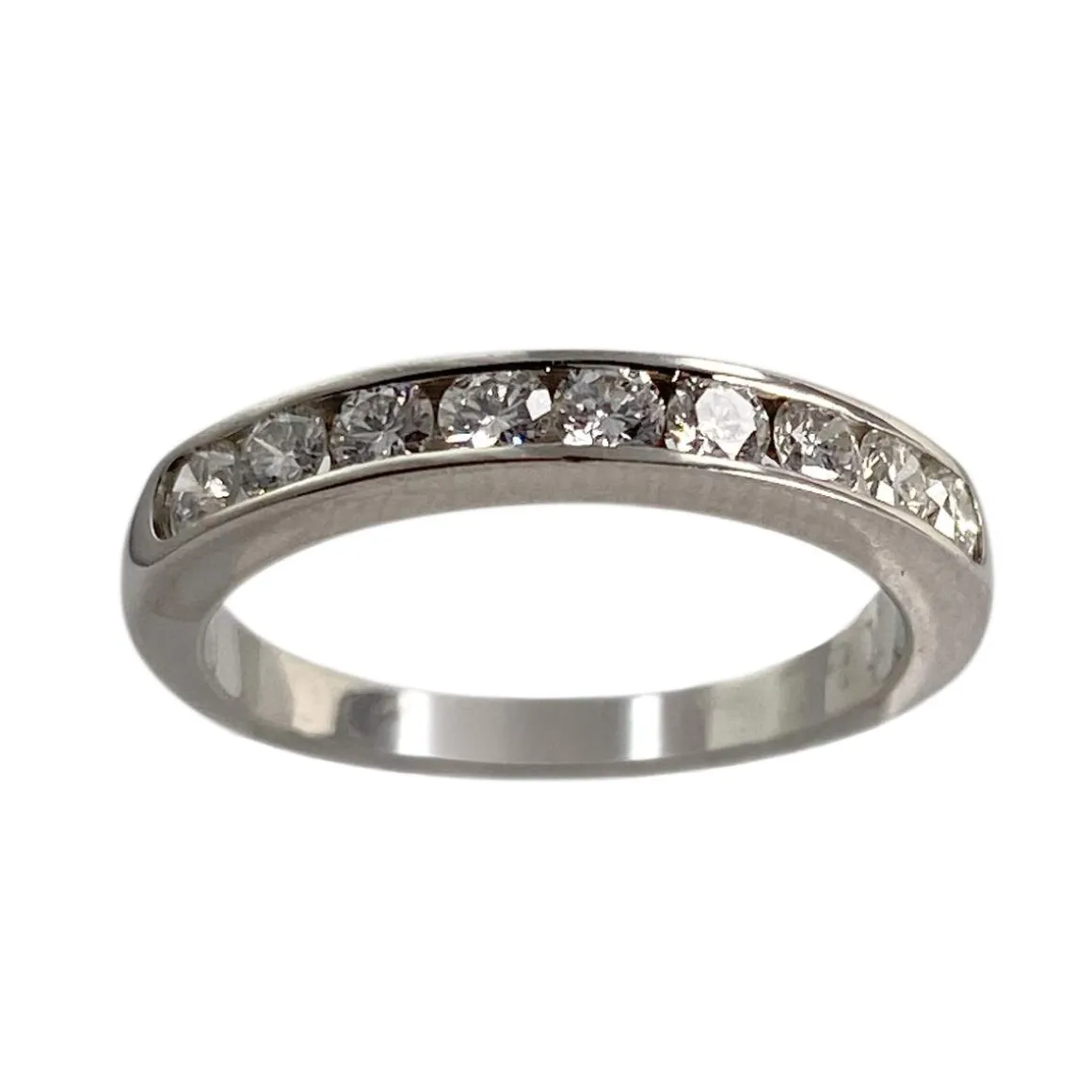 Bague d'occasion or 750 blanc diamant